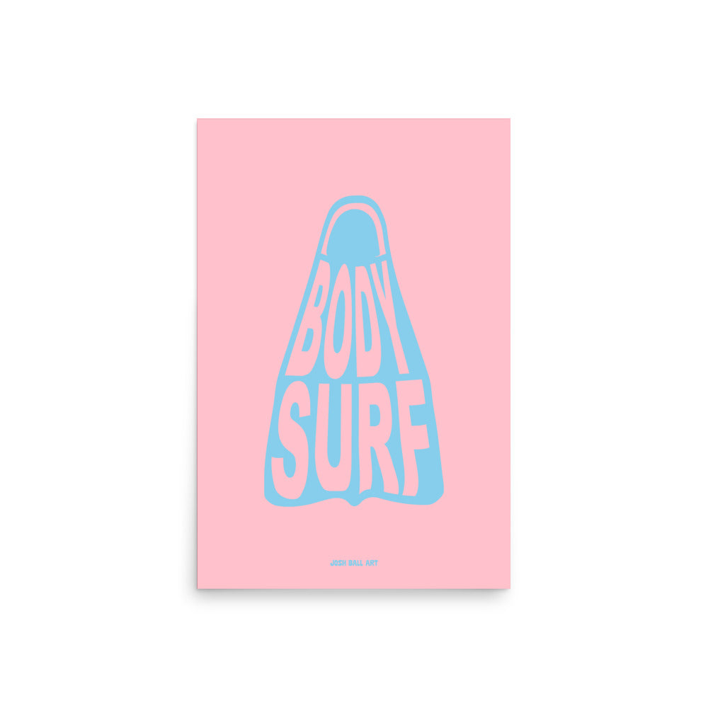 Catch a Wave of Color: Bodysurf Fin: Enhanced Matte Paper Poster