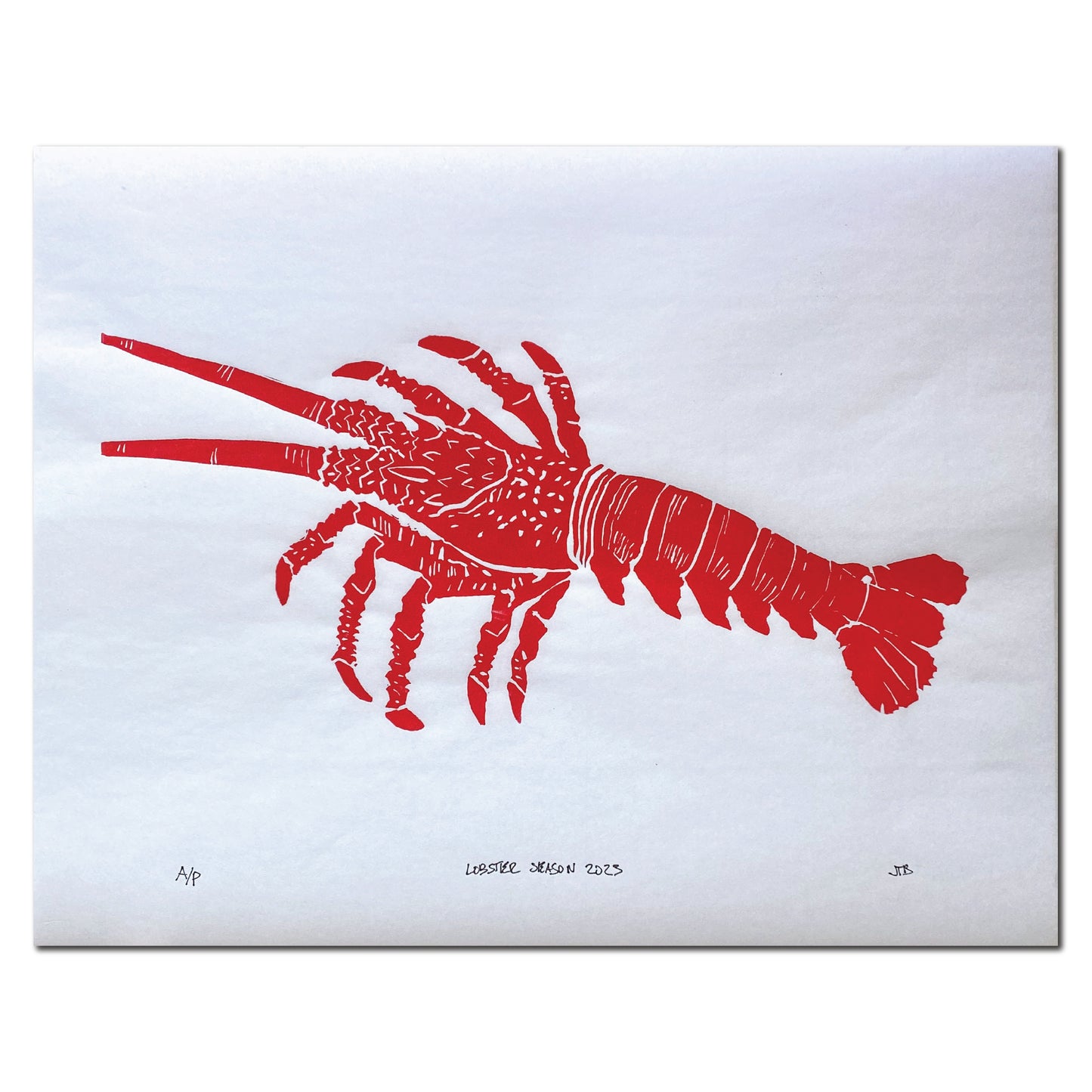 Original Linocut Print "Lobster Season 2023"