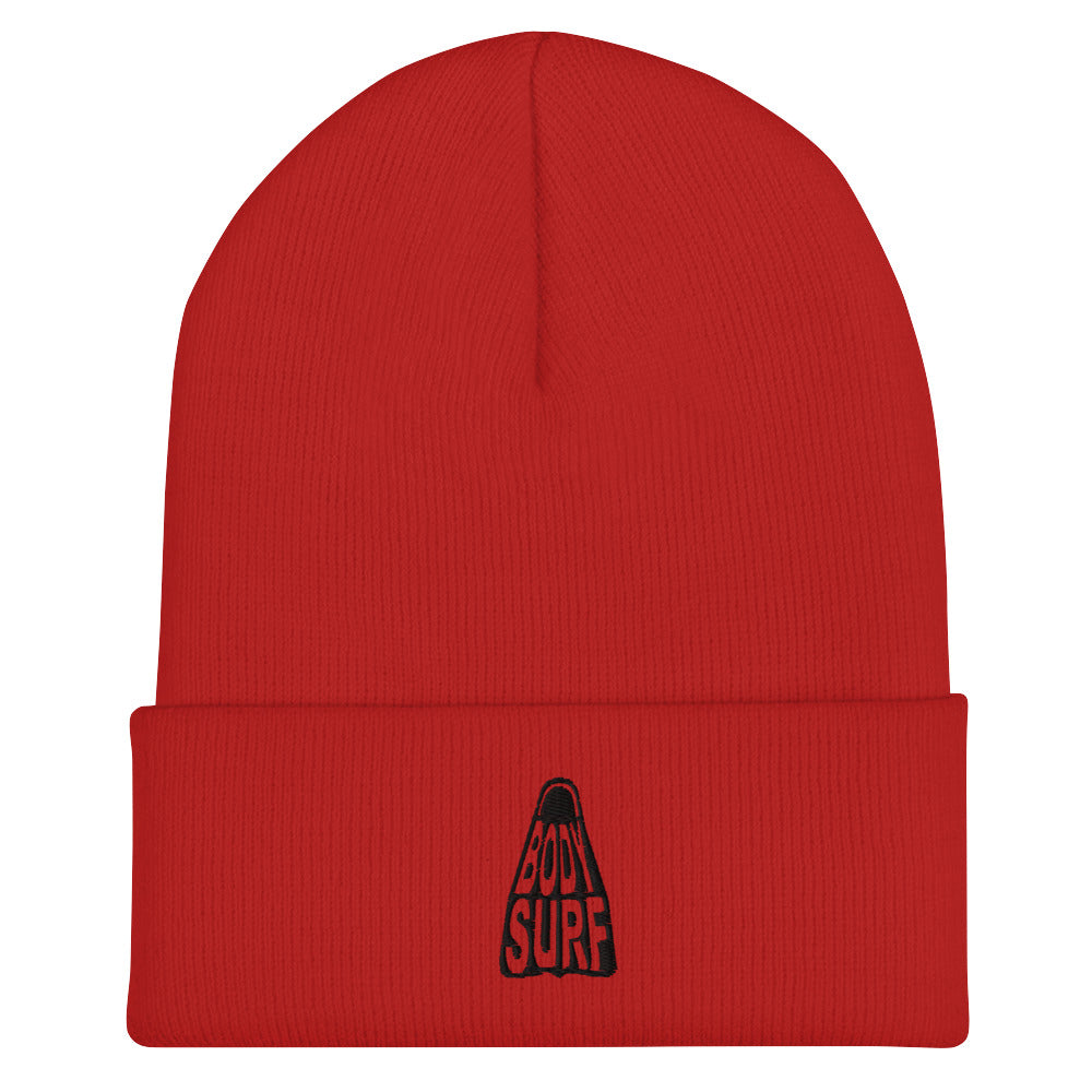 Shred in Style: Black Fin Bodysurf Cuffed Beanie