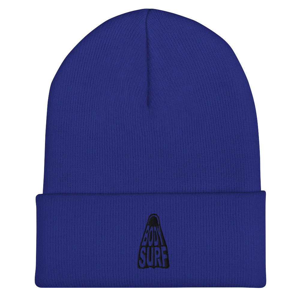 Shred in Style: Black Fin Bodysurf Cuffed Beanie