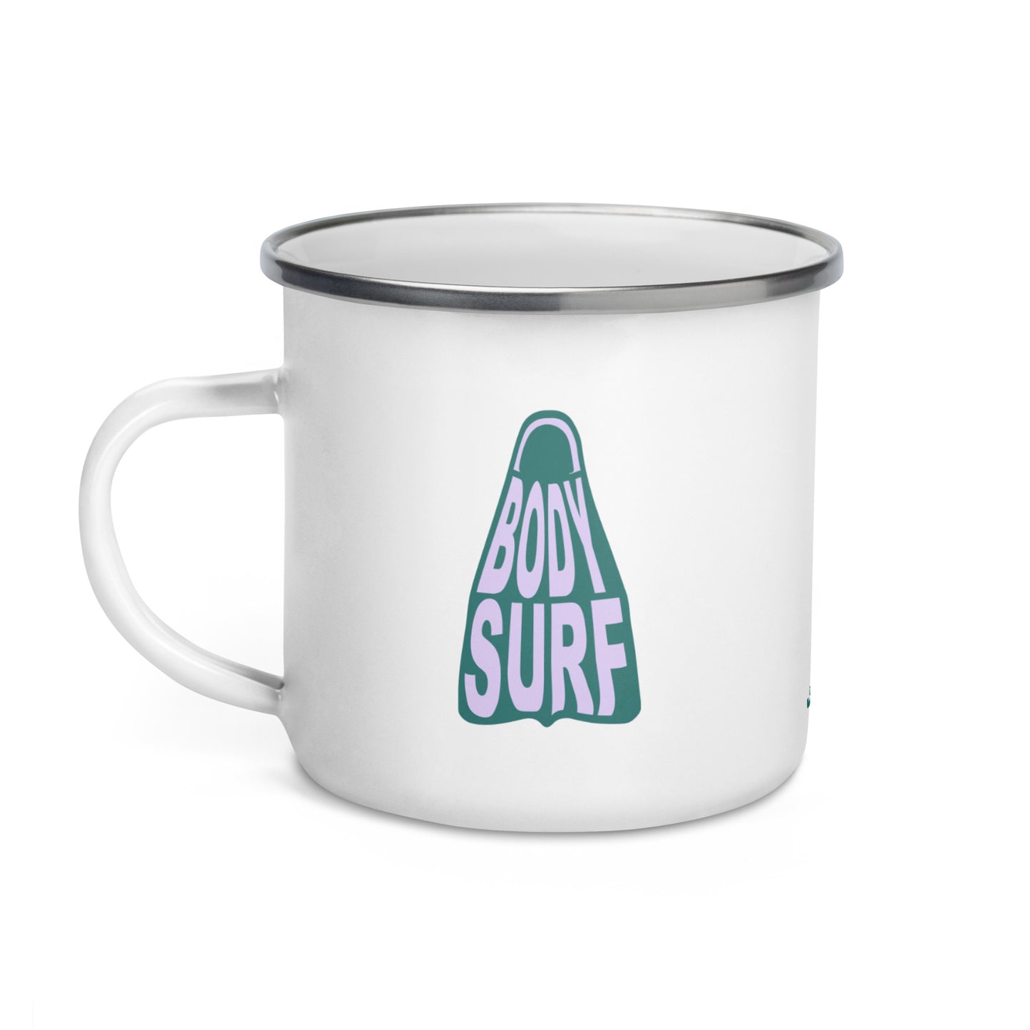 Ride the Foam with Every Sip: Josh Ball Art Bodysurf Fin Enamel Cup