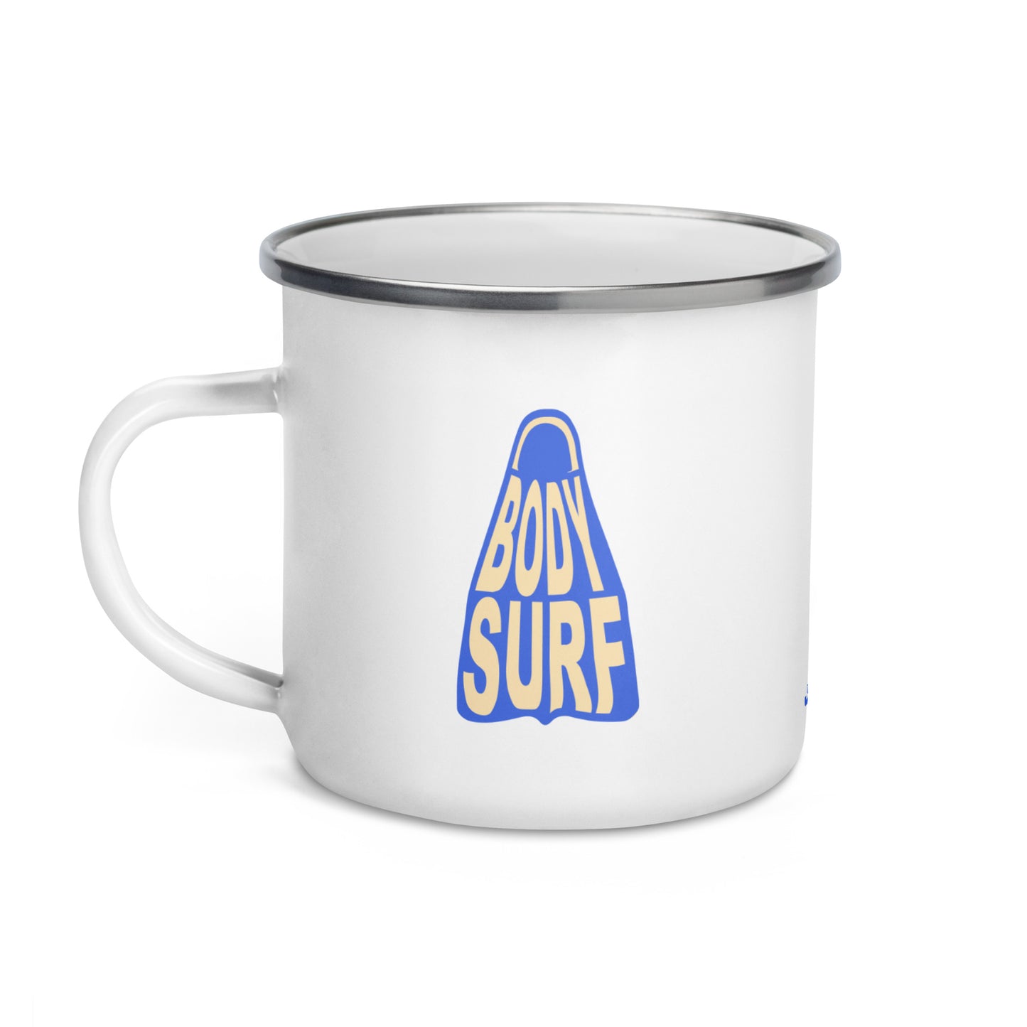 Ride the Foam with Every Sip: Josh Ball Art Bodysurf Fin Enamel Cup