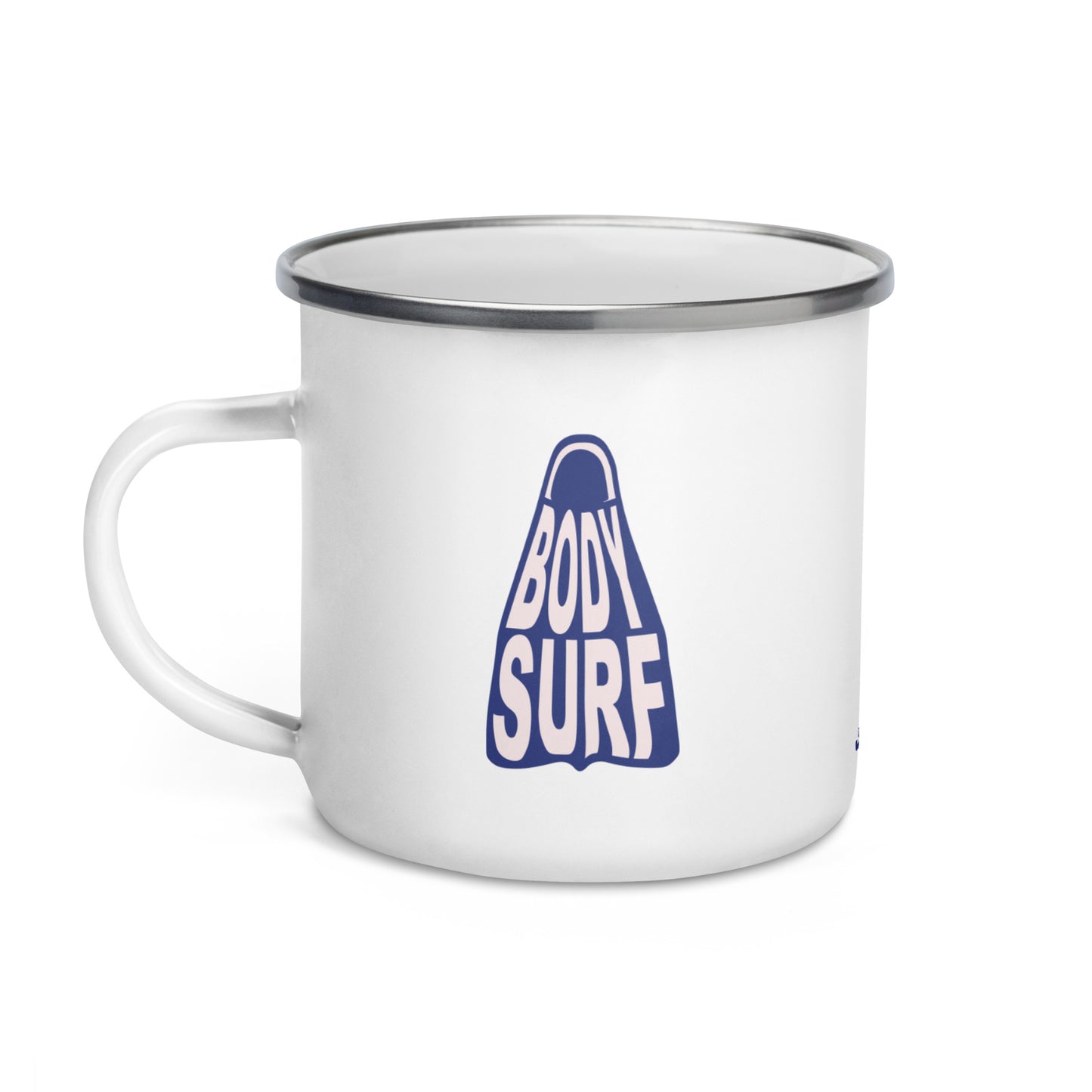 Ride the Foam with Every Sip: Josh Ball Art Bodysurf Fin Enamel Cup