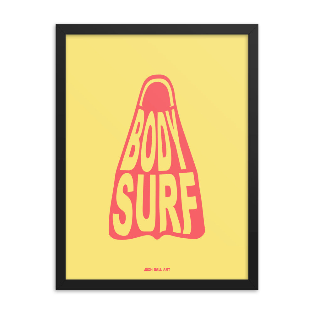 Catch a Wave of Color: Bodysurf Fin: Enhanced Matte Paper Poster Framed