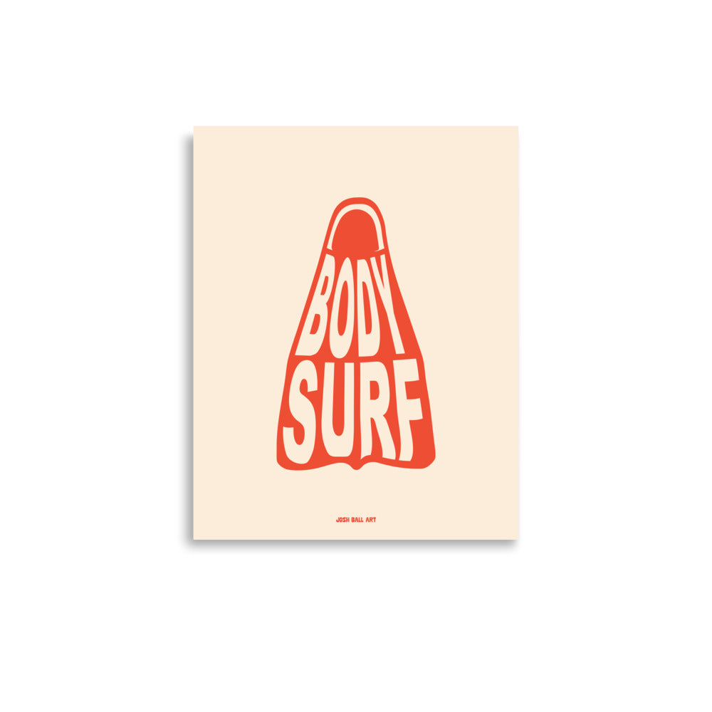 Catch a Wave of Color: Bodysurf Fin: Enhanced Matte Paper Poster