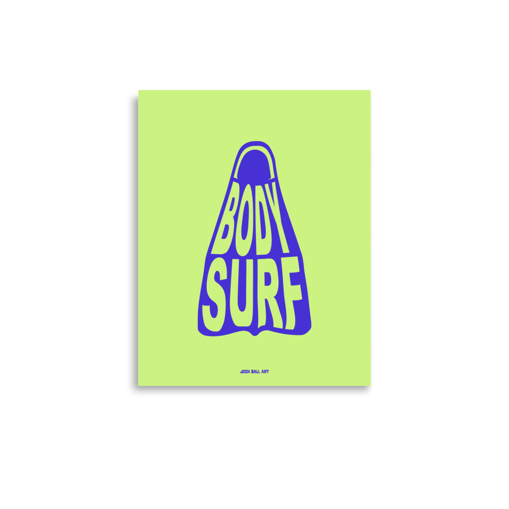 Catch a Wave of Color: Bodysurf Fin: Enhanced Matte Paper Poster