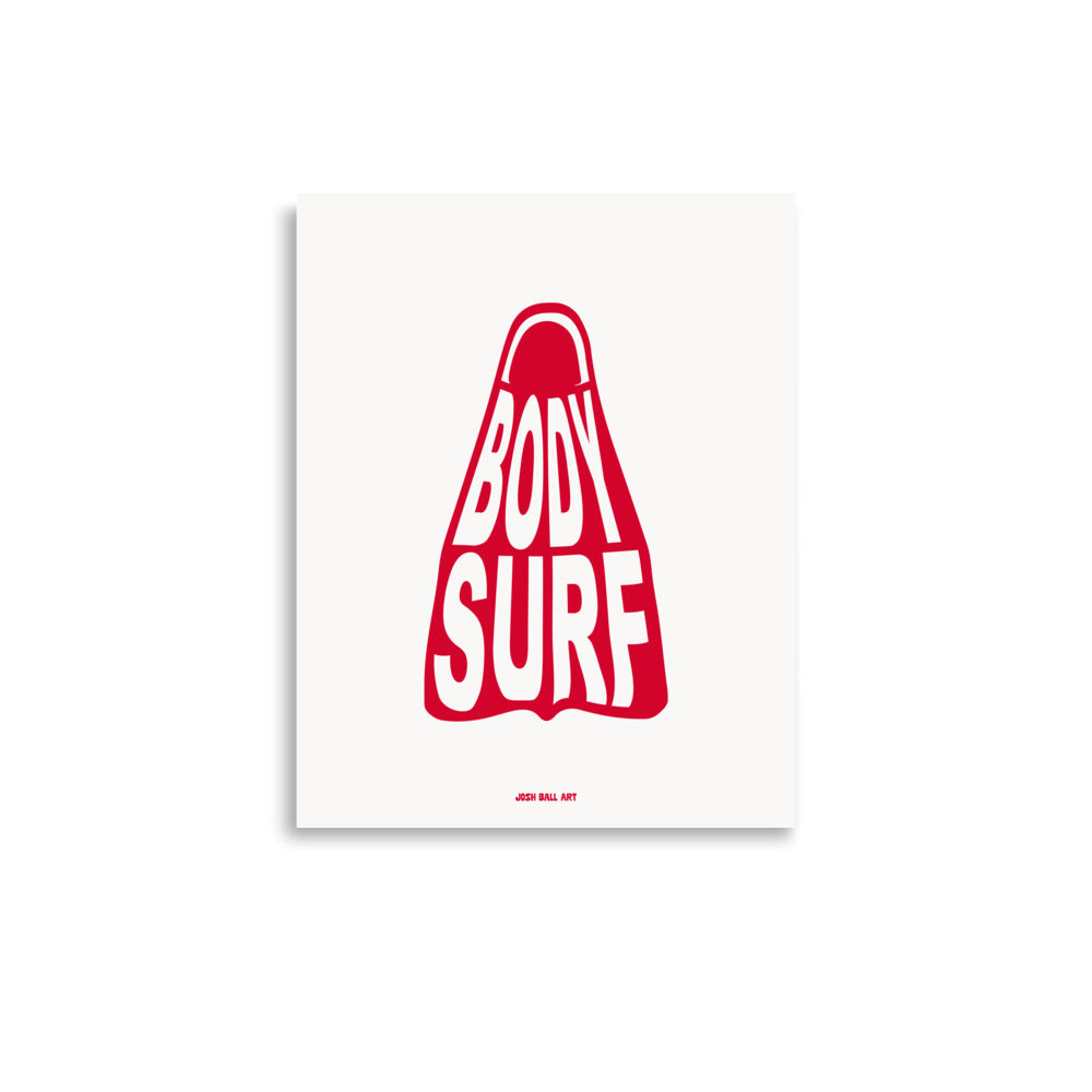 Catch a Wave of Color: Bodysurf Fin: Enhanced Matte Paper Poster