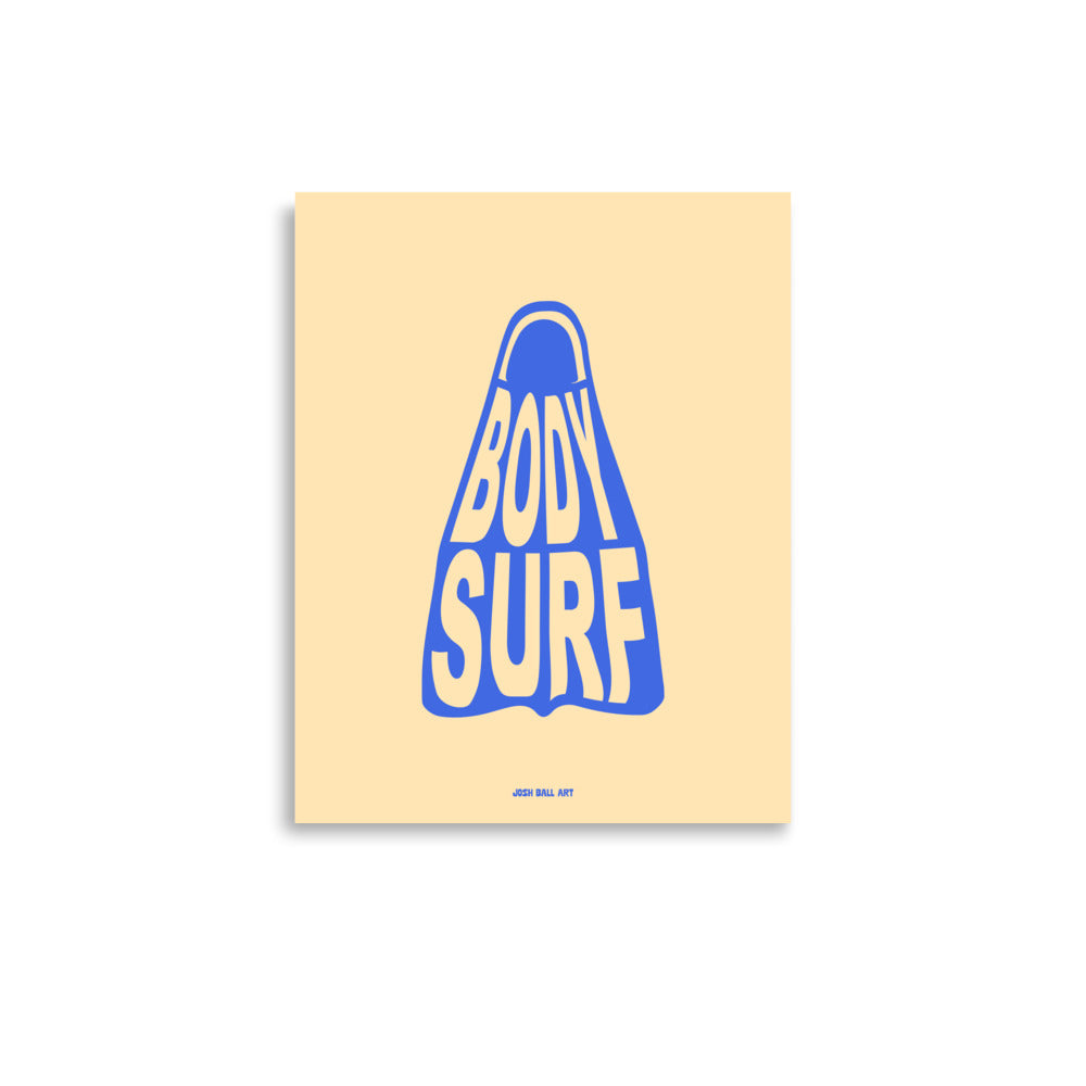 Catch a Wave of Color: Bodysurf Fin: Enhanced Matte Paper Poster