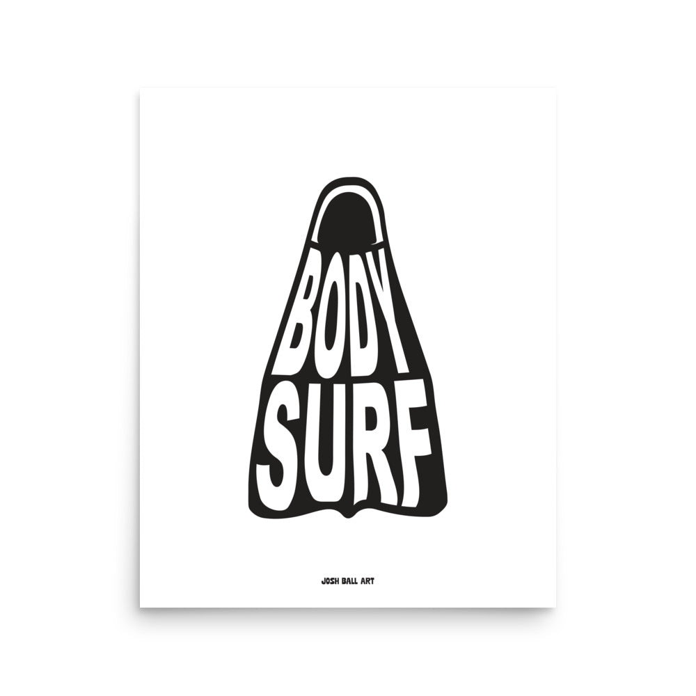 Catch a Wave of Color: Bodysurf Fin: Enhanced Matte Paper Poster