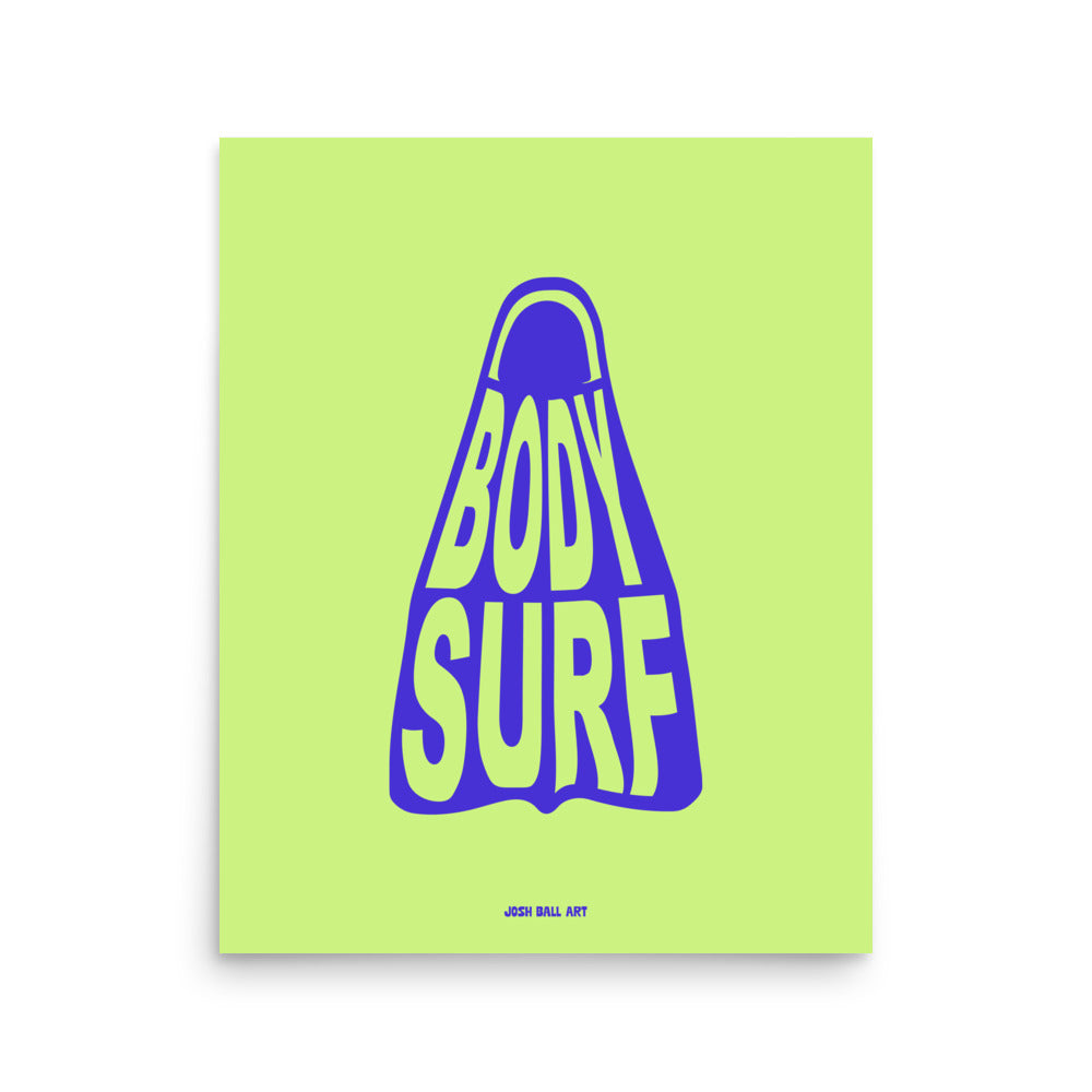 Catch a Wave of Color: Bodysurf Fin: Enhanced Matte Paper Poster