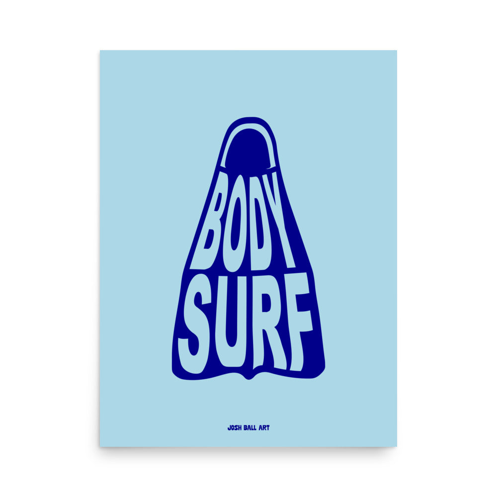 Catch a Wave of Color: Bodysurf Fin: Enhanced Matte Paper Poster