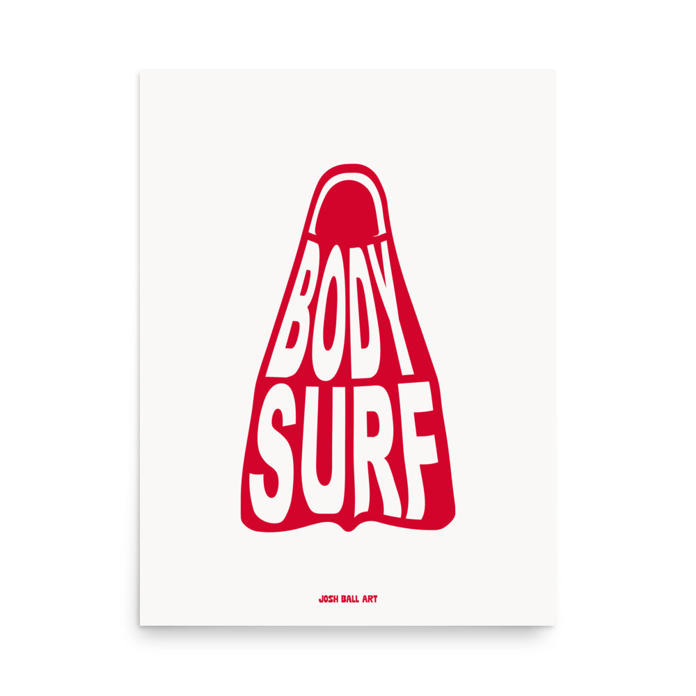 Catch a Wave of Color: Bodysurf Fin: Enhanced Matte Paper Poster