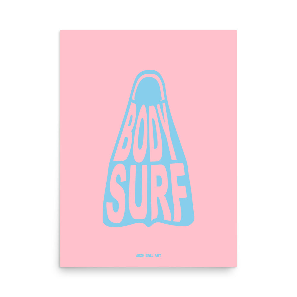 Catch a Wave of Color: Bodysurf Fin: Enhanced Matte Paper Poster