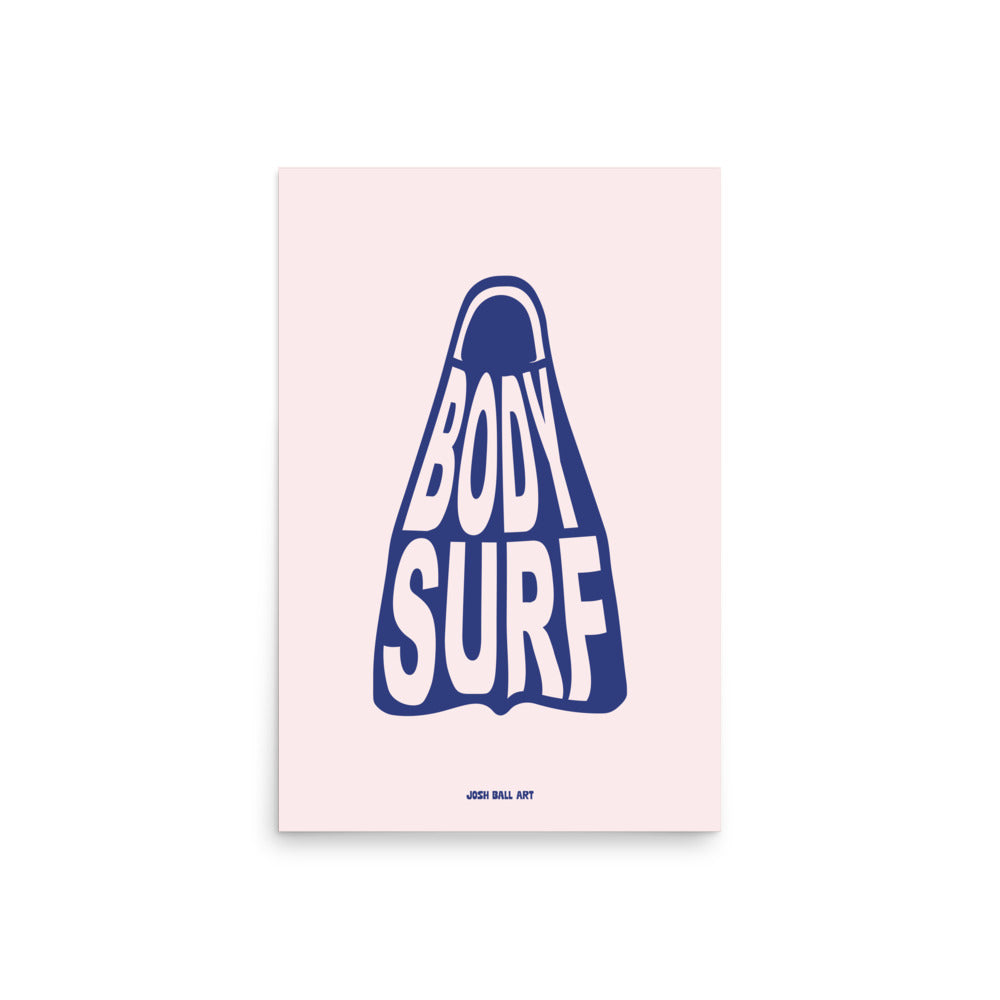 Catch a Wave of Color: Bodysurf Fin: Enhanced Matte Paper Poster