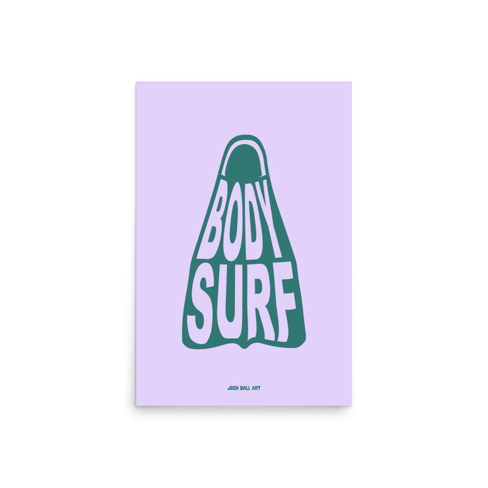 Catch a Wave of Color: Bodysurf Fin: Enhanced Matte Paper Poster