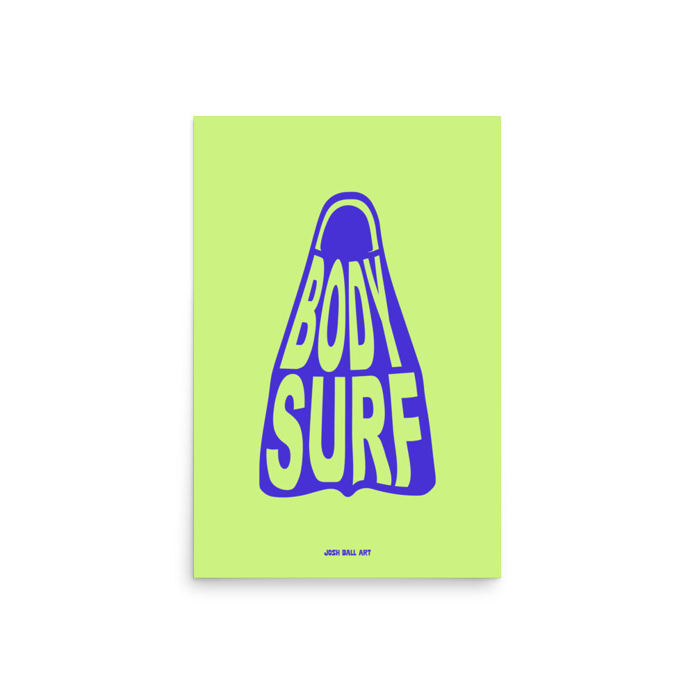 Catch a Wave of Color: Bodysurf Fin: Enhanced Matte Paper Poster