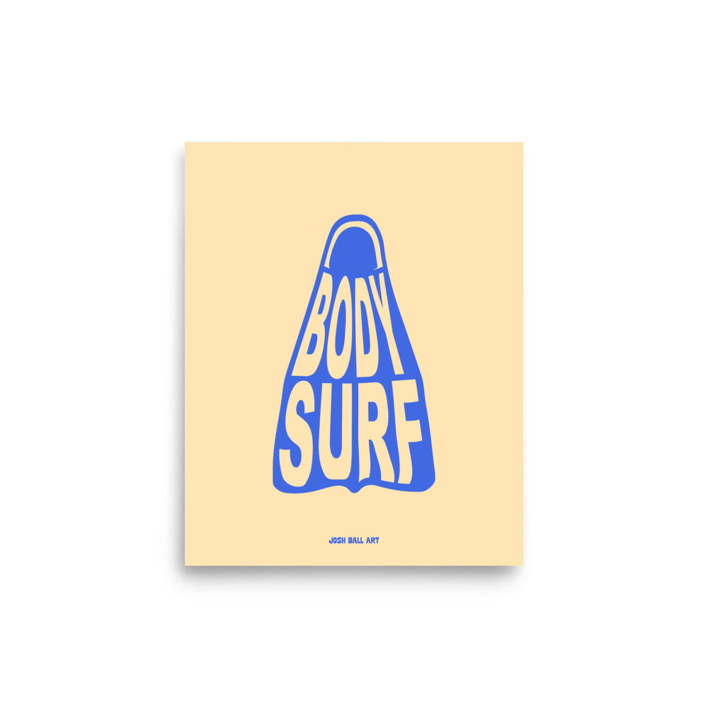 Catch a Wave of Color: Bodysurf Fin: Enhanced Matte Paper Poster