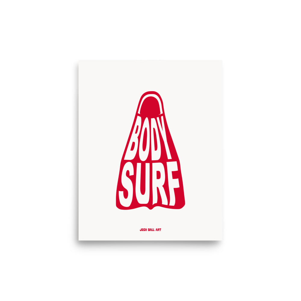 Catch a Wave of Color: Bodysurf Fin: Enhanced Matte Paper Poster