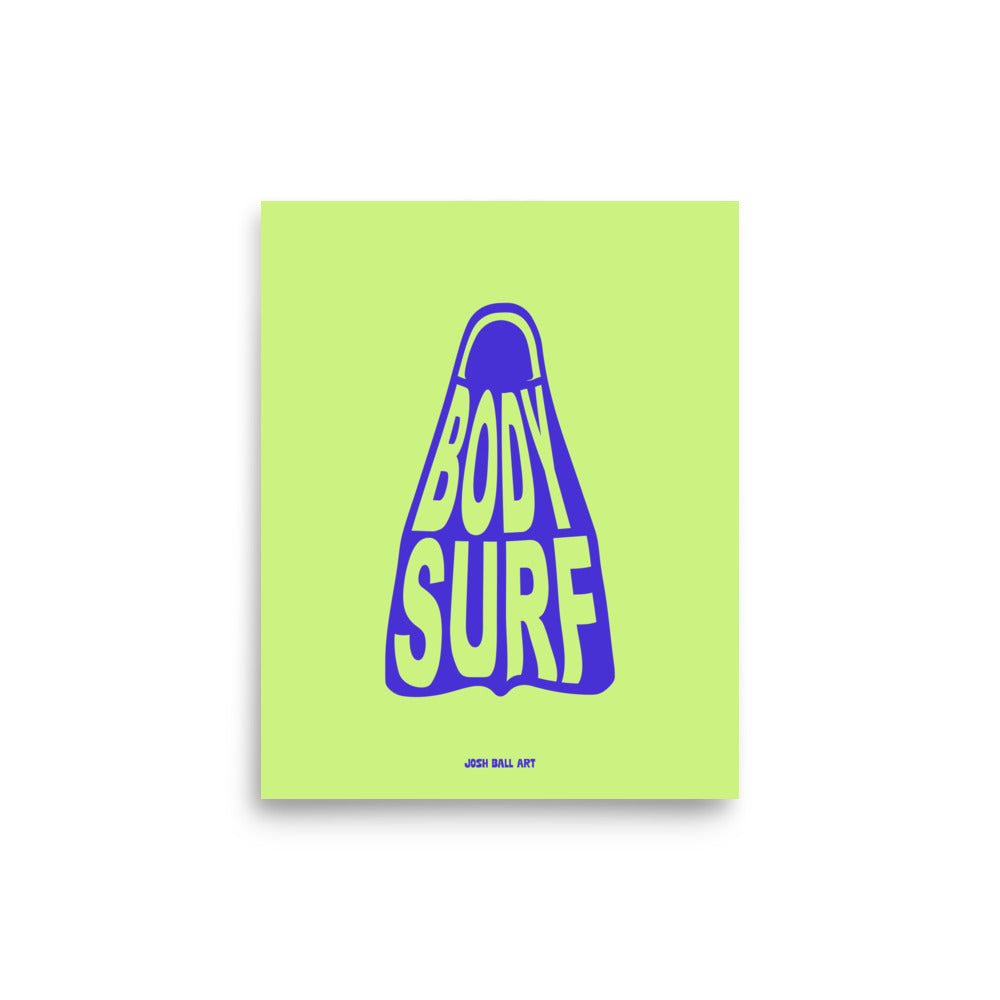 Catch a Wave of Color: Bodysurf Fin: Enhanced Matte Paper Poster