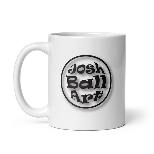 Josh Ball Art Logo White Glossy Mug: California Living with Every Sip (Original Design)